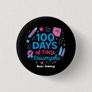 100 dagen van kleine triomfen Cute school viering Ronde Button 3,2 Cm