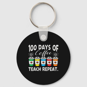 100 dagen van koffie amp; chaos 100th dag school t sleutelhanger