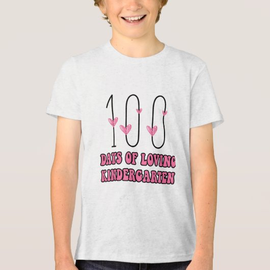 100 dagen van liefdevolle kleuterschool Tri-Blend shirt (Voorkant)