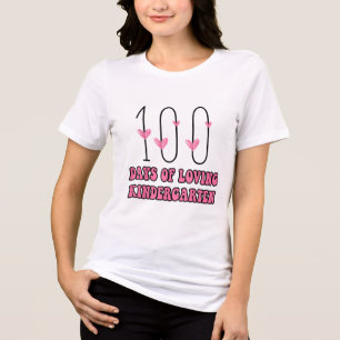 100 dagen van liefdevolle kleuterschool Tri-Blend shirt