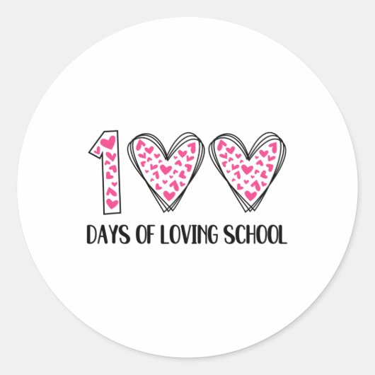 100 dagen van liefdevolle school 100ste dag van sc ronde sticker (Voorkant)