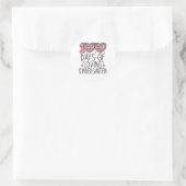 100 dagen van liefhebbend kinderarthart 100e dag v ronde sticker (Tas)
