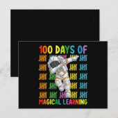 100 dagen van magisch leren astronautenschool briefkaart (Voorkant / Achterkant)