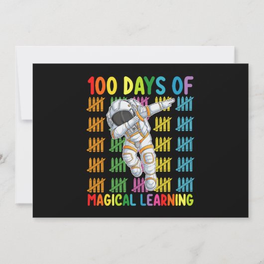 100 dagen van magisch leren astronautenschool kaart (Voorkant)