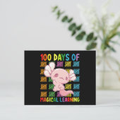 100 dagen van magisch leren Axolotl School Briefkaart (Staand voorkant)