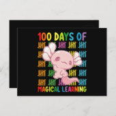 100 dagen van magisch leren Axolotl School Briefkaart (Voorkant / Achterkant)