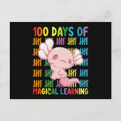 100 dagen van magisch leren Axolotl School Briefkaart (Voorkant)