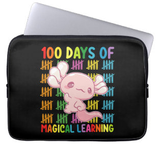 100 dagen van magisch leren Axolotl-school Laptop Sleeve