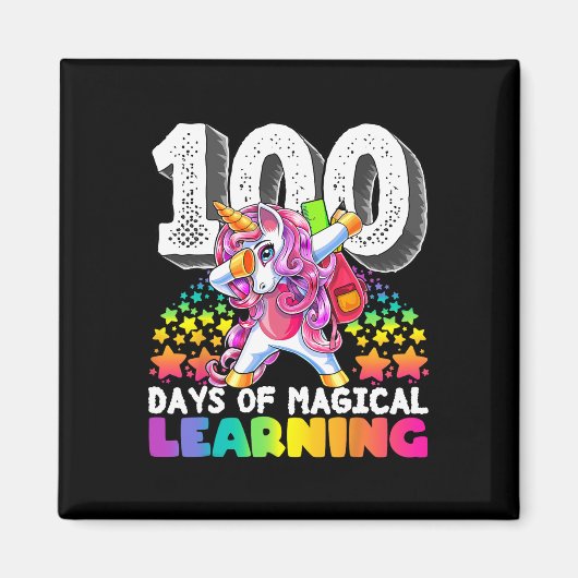 100 dagen van magisch leren dabbing eenhoorn cadea magneet (Voorkant)