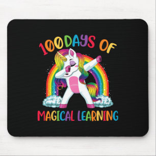 100 dagen van magisch leren dabbing eenhoorn meisj muismat