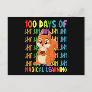 100 dagen van magisch leren eekhoorn school briefkaart