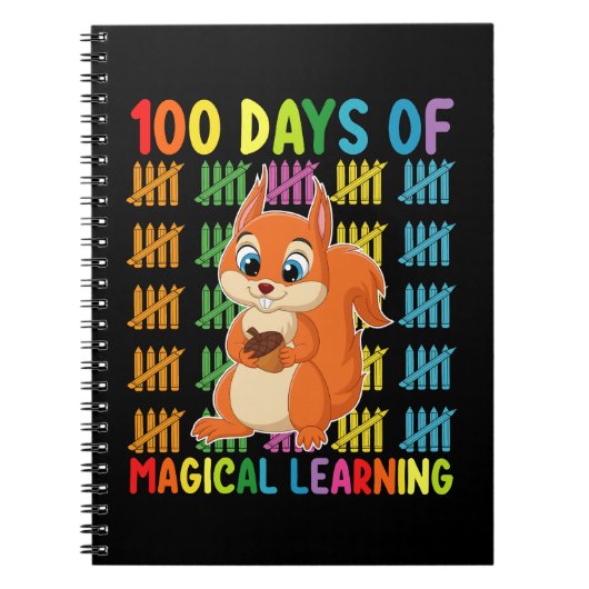 100 dagen van magisch leren eekhoorn school notitieboek (Voorkant)