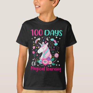 100 dagen van magisch leren flossen eenhoorn t-shirt