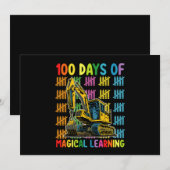 100 dagen van magisch leren graafmachine school kaart (Voorkant / Achterkant)