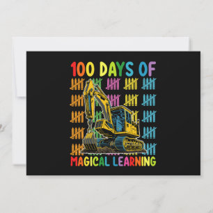 100 dagen van magisch leren graafmachine school kaart