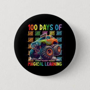 100 dagen van Magisch Leren Monster Truck School Ronde Button 5,7 Cm
