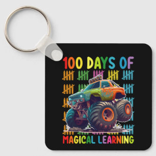 100 dagen van Magisch Leren Monster Truck School Sleutelhanger