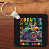 100 dagen van Magisch Leren Monster Truck School Sleutelhanger (Voorkant)