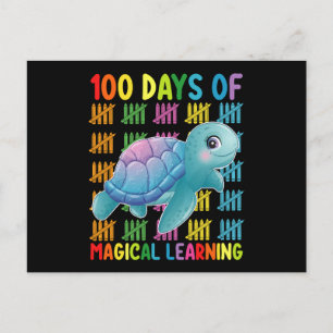 100 dagen van magisch leren schildpad school briefkaart