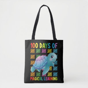 100 dagen van magisch leren Turtle School Tote Bag