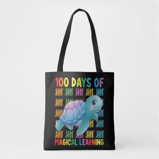 100 dagen van magisch leren Turtle School Tote Bag (Voorkant)