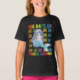 100 dagen van magisch leren zeemeermin school t-shirt