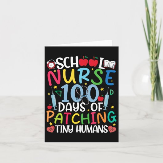 100 dagen van patching Tiny Humans Nurse 100th Day Kaart (Voorkant)