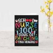 100 dagen van patching Tiny Humans Nurse 100th Day Kaart (Gele Bloem)