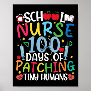 100 dagen van patching Tiny Humans Nurse 100th Day Poster