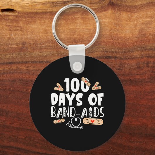 100 dagen van pleisters - school verpleegkundige 1 sleutelhanger (Voorkant)