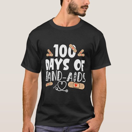 100 dagen van pleisters - school verpleegkundige 1 t-shirt (Voorkant)