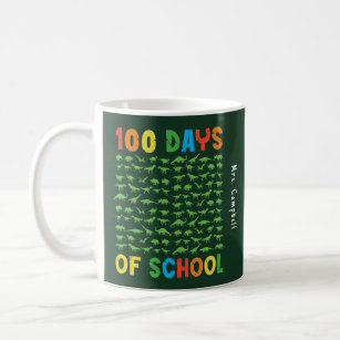 100 Dagen van School 100 Groene Dinosaurussen Lera Koffiemok