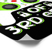 100 dagen van school 3e klas video gamer student t poster (Hoek)