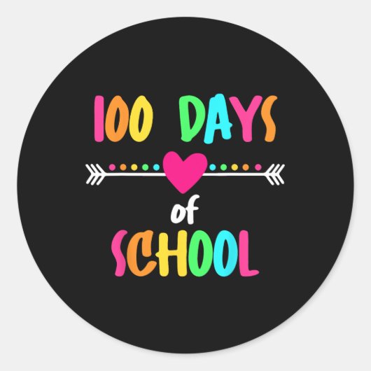 100 dagen van school 5 ronde sticker (Voorkant)
