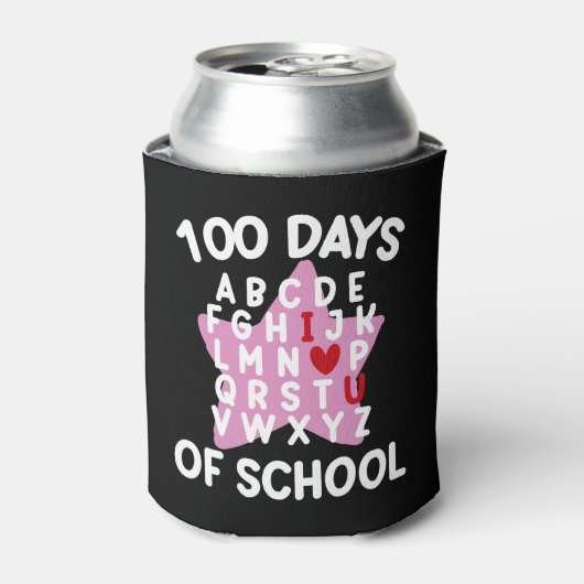 100 dagen van school alfabet 100e dag leraar blikjeskoeler (Blikje Voorkant)