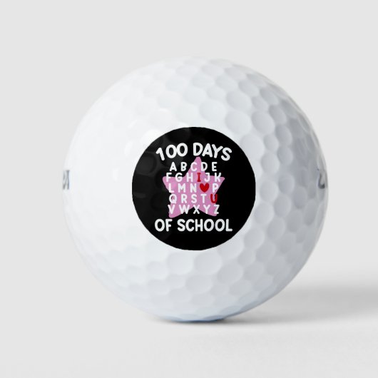 100 dagen van school alfabet 100e dag leraar golfballen (Voorkant)