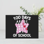 100 dagen van school alfabet 100e dag leraar kaart (Staand voorkant)