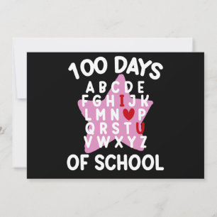 100 dagen van school alfabet 100e dag leraar kaart