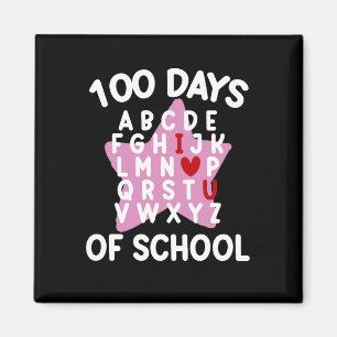 100 dagen van school alfabet 100e dag leraar magneet