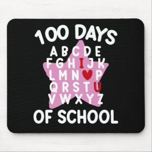 100 dagen van school alfabet 100e dag leraar muismat