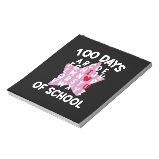 100 dagen van school alfabet 100e dag leraar notitieblok (Linkerzijde)