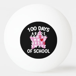 100 dagen van school alfabet 100e dag leraar pingpongbal