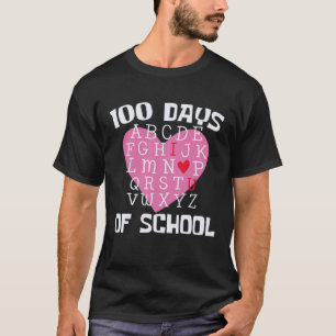 100 DAGEN VAN SCHOOL Alfabet 100e Dag Leraar Stude T-shirt