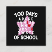 100 dagen van school alfabet 100e dag leraar vierkante visitekaartje (Voorkant)