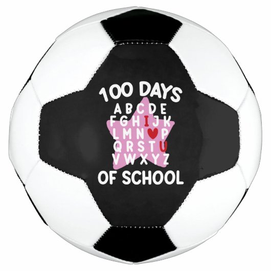 100 dagen van school alfabet 100e dag leraar voetbal (Voorkant)