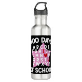 100 dagen van school alfabet 100e dag leraar waterfles  (Voorkant)