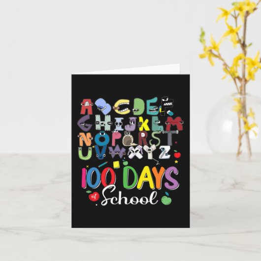 100 Dagen van School Alphabet Lore Abc's School Ko Kaart (Gele Bloem)