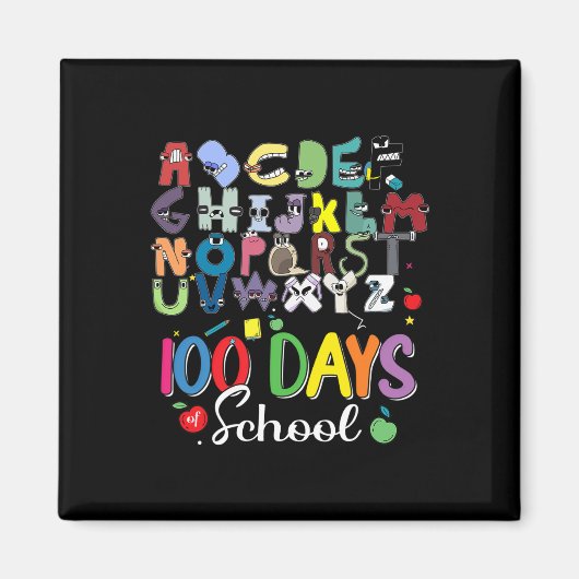 100 Dagen van School Alphabet Lore Abc's School Ko Magneet (Voorkant)