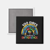 100 Dagen van School Autisme Bewustzijn 100ste Dag Magneet (Voorkant / Achterkant)