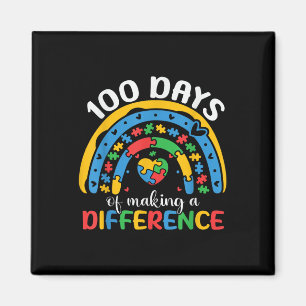 100 Dagen van School Autisme Bewustzijn 100ste Dag Magneet